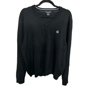 Brooks Brothers Merino Wool Black Pullover V Neck Sweater